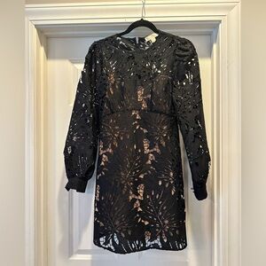Michael Kors dress size 2 black cut-out with nude slip